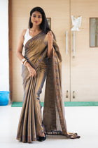 Sonajhuri — Handwoven Silk-Linen Hand-Embroidered Saree
