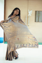 Sonajhuri — Handwoven Silk-Linen Hand-Embroidered Saree