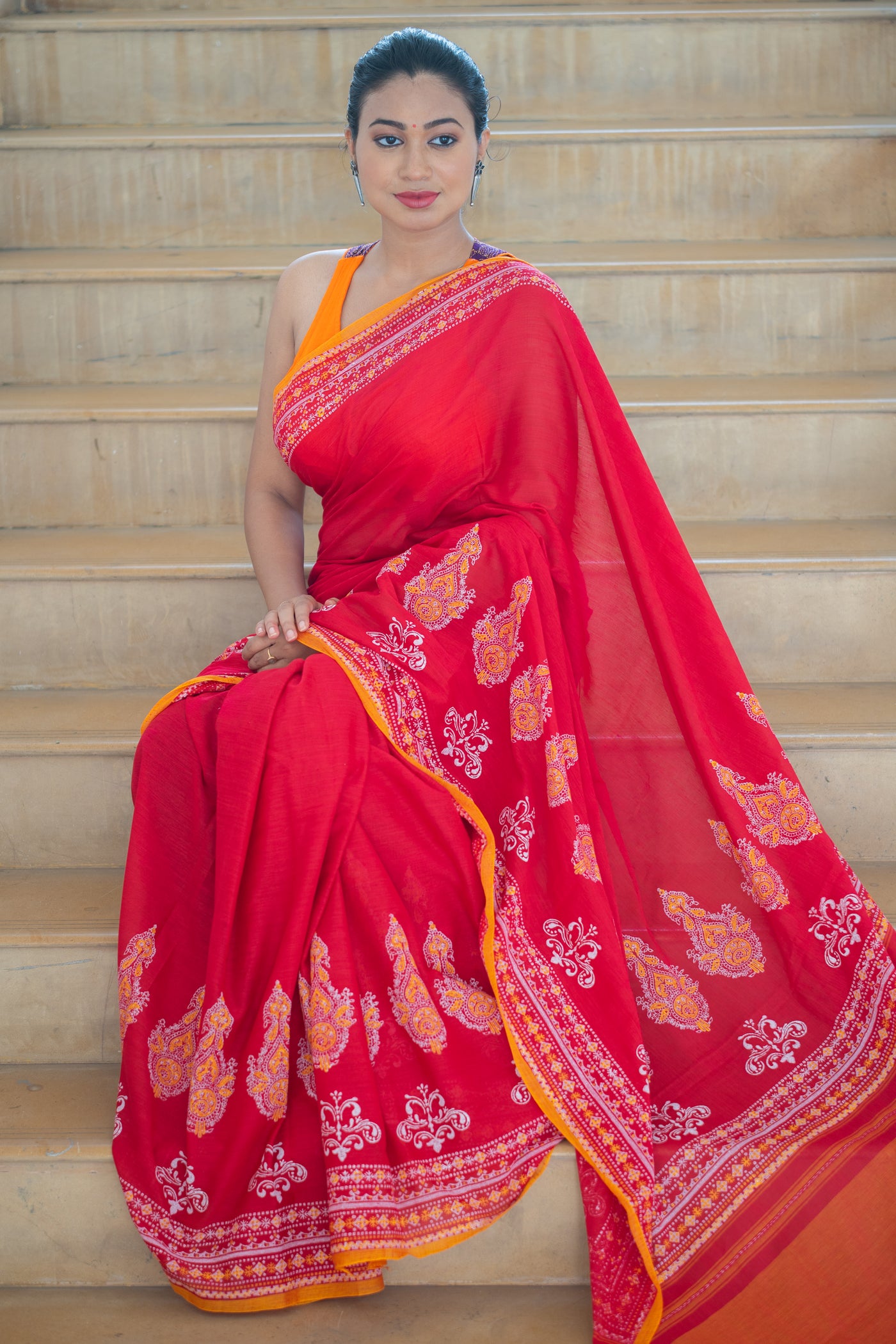 Anjali — Handwoven Dhonekhali Cotton Saree