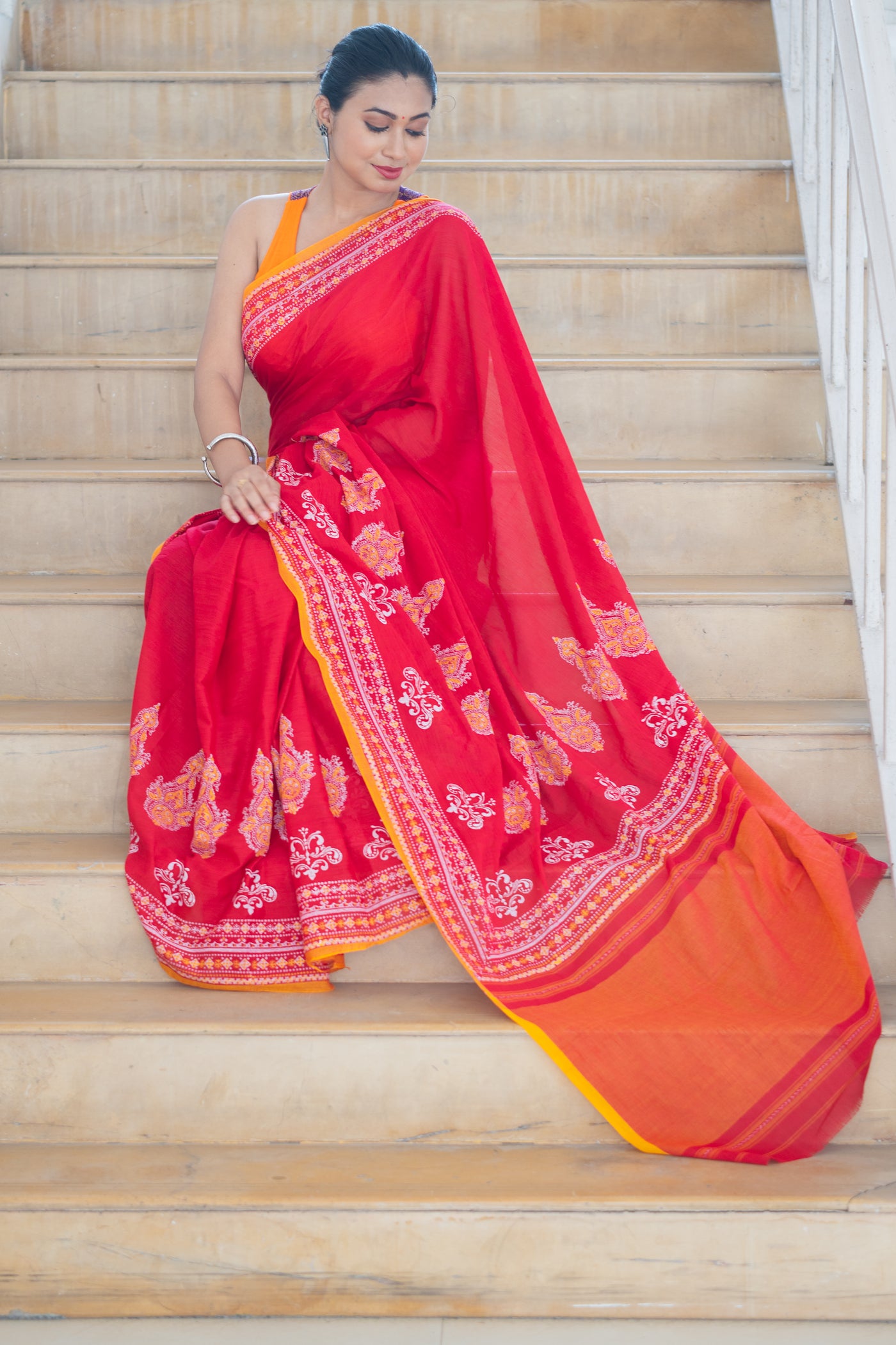 Anjali — Handwoven Dhonekhali Cotton Saree