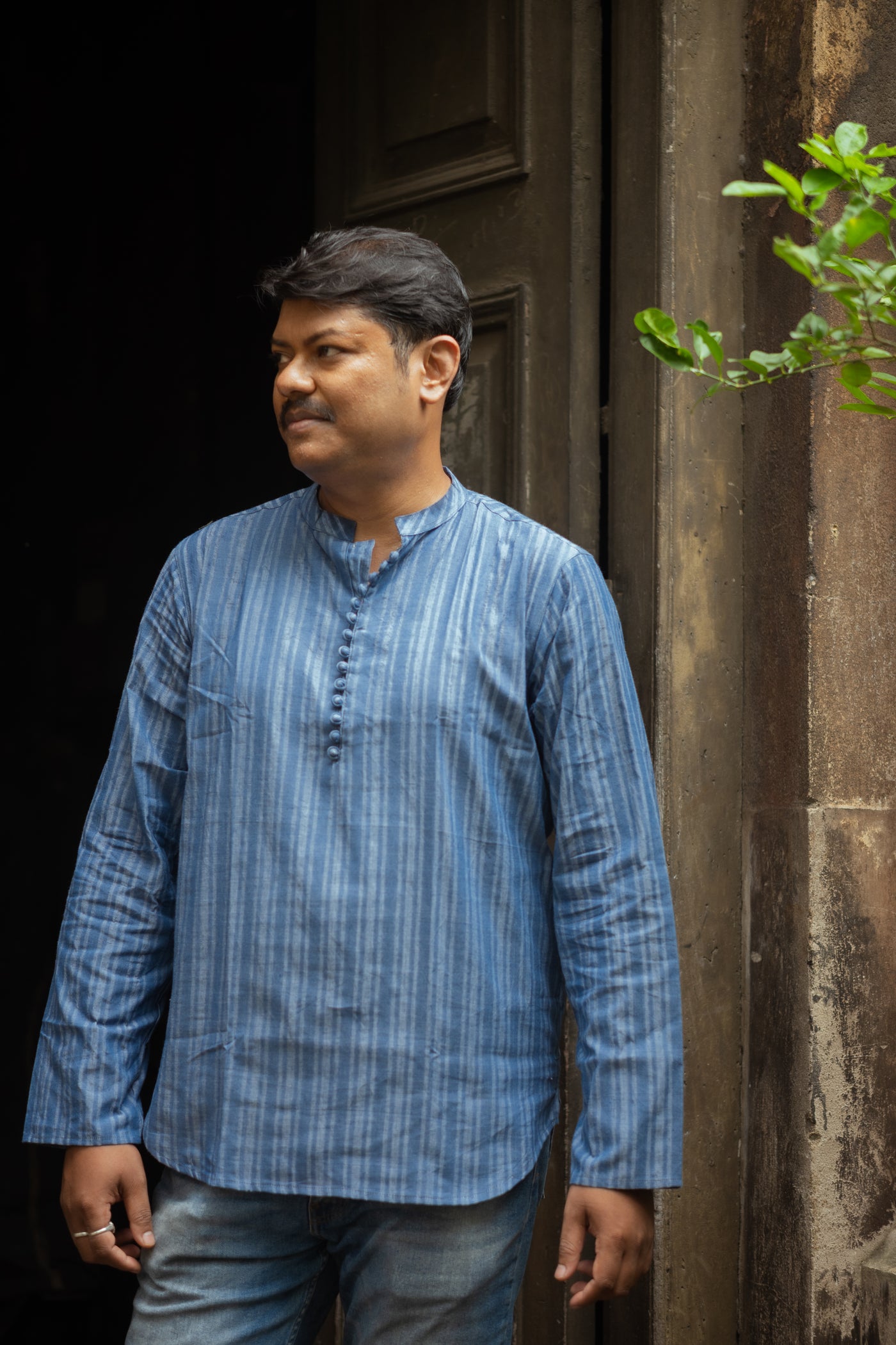 Indranil — Handwoven Cotton Short Kurta