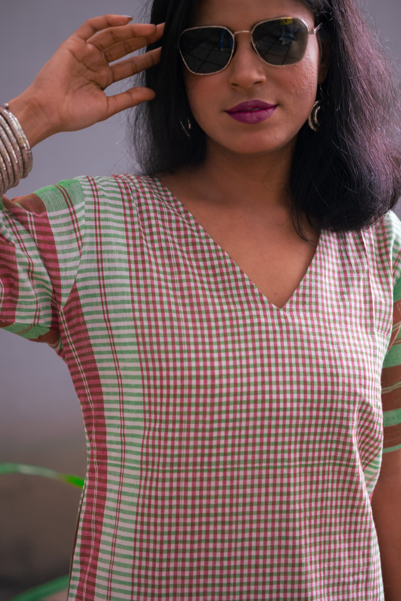 Rong Gamcha Weave Tiered Midi Dress