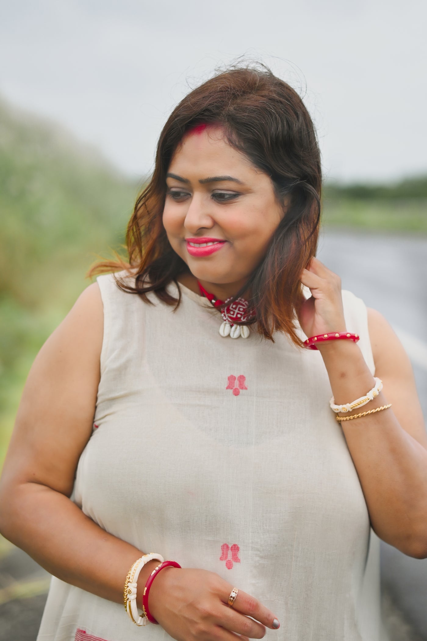 Shephali — Handwoven Jamdani Dress - Uttariya