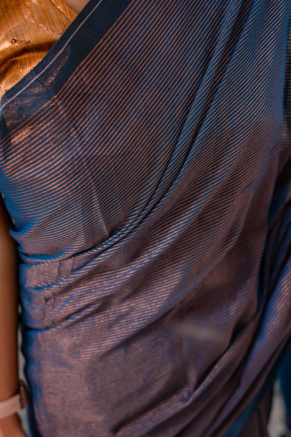 Blue Shine In Party Handloom Cotton Saree