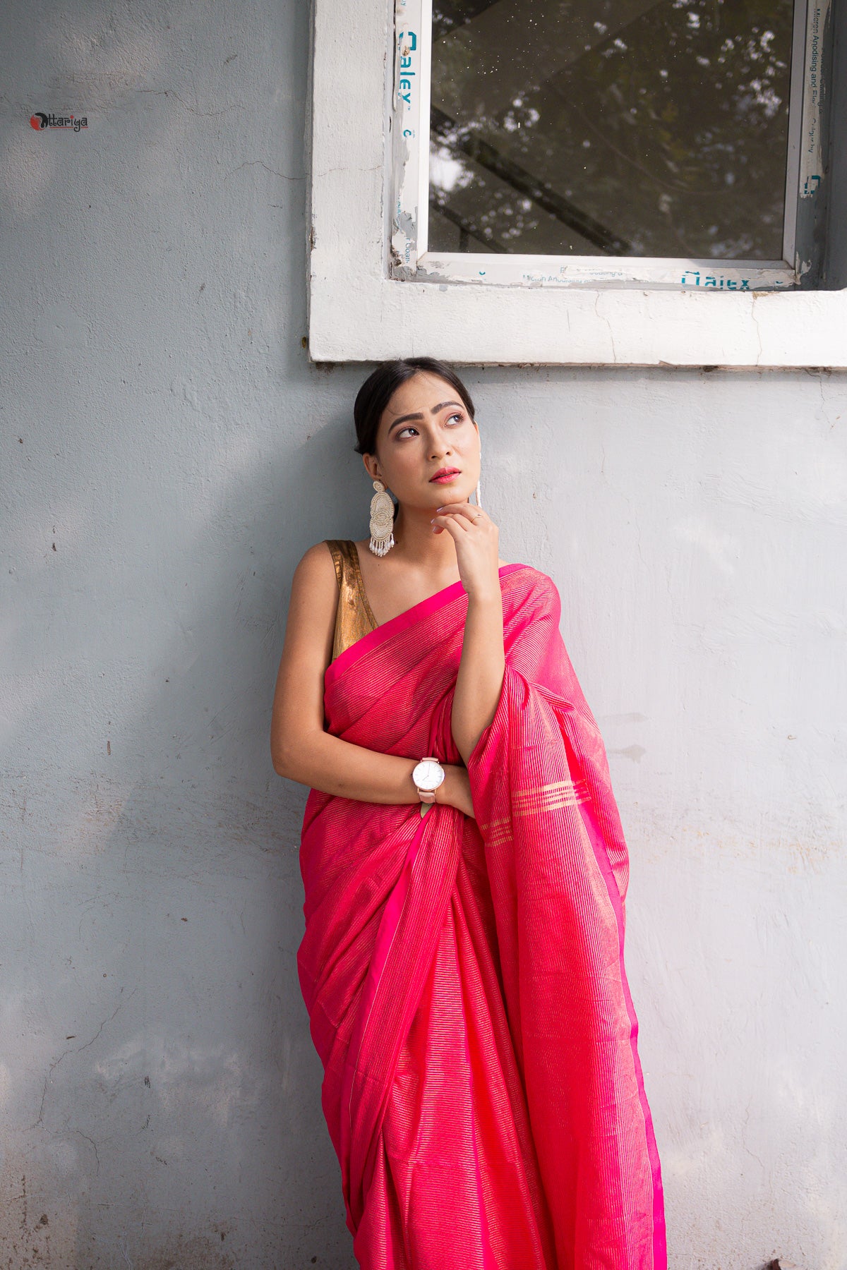Pink Shine In Party Handloom Cotton Saree