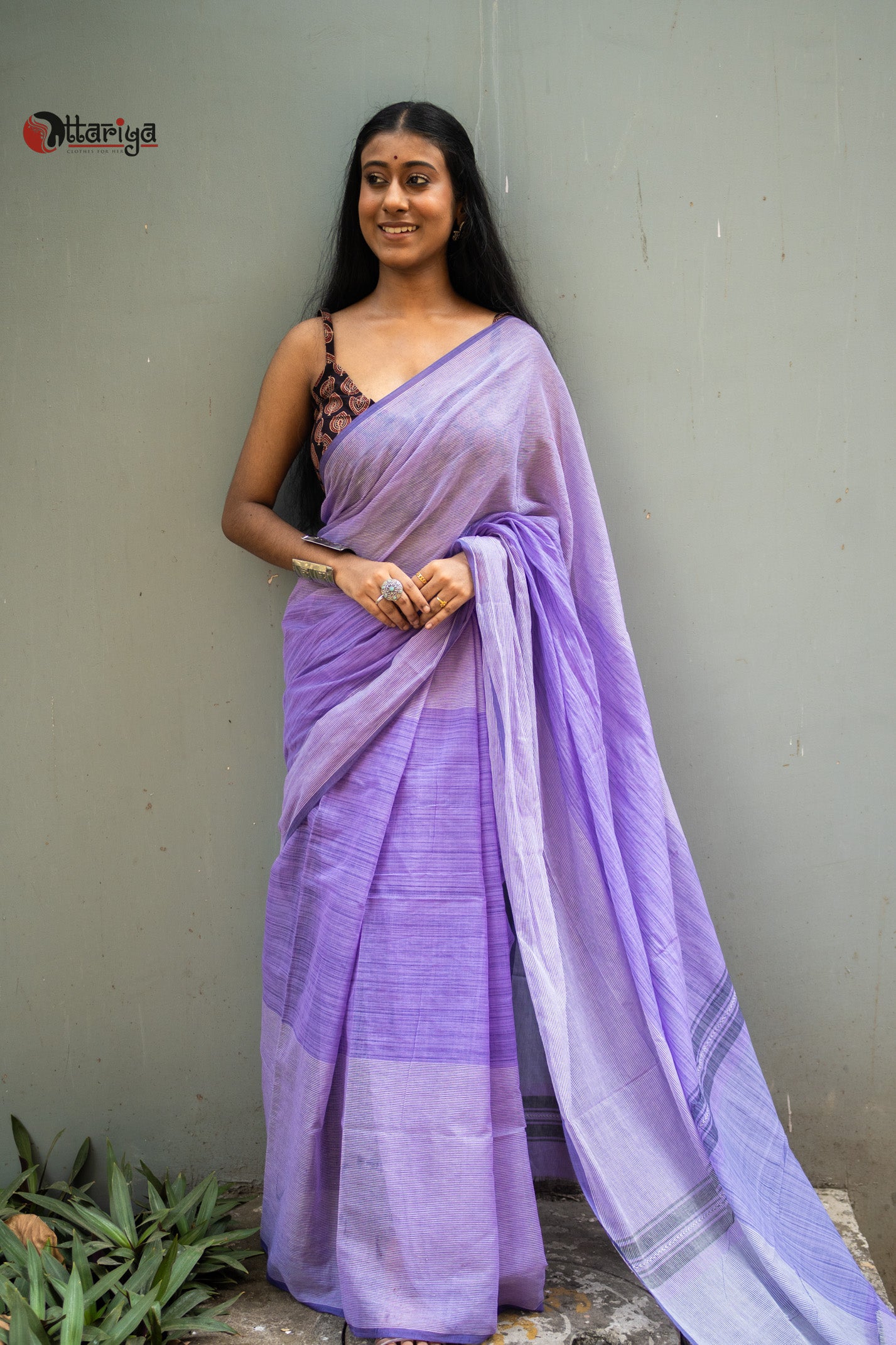 Purple in love handspun cotton Saree