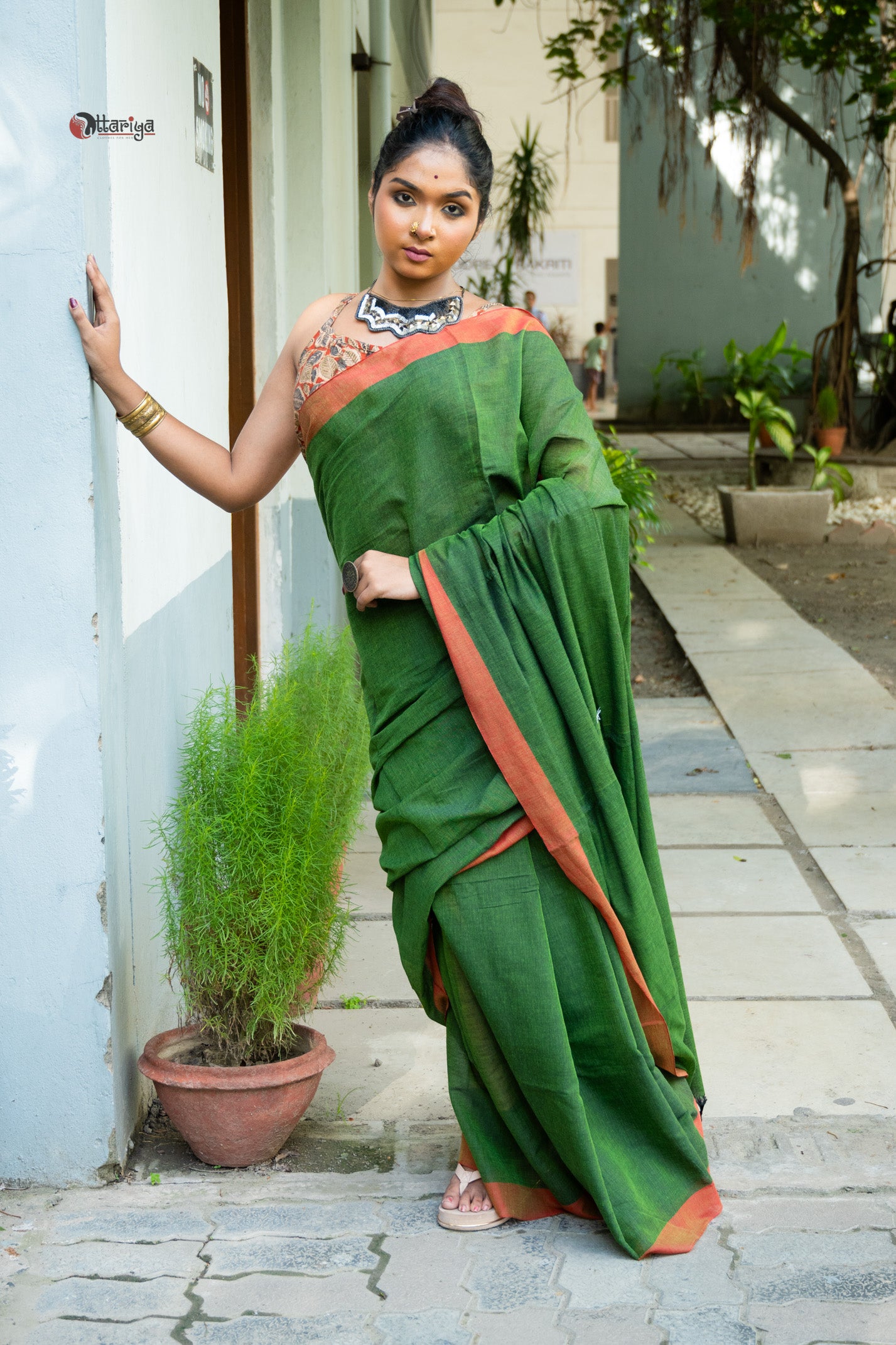 Green Handloom Cotton Saree