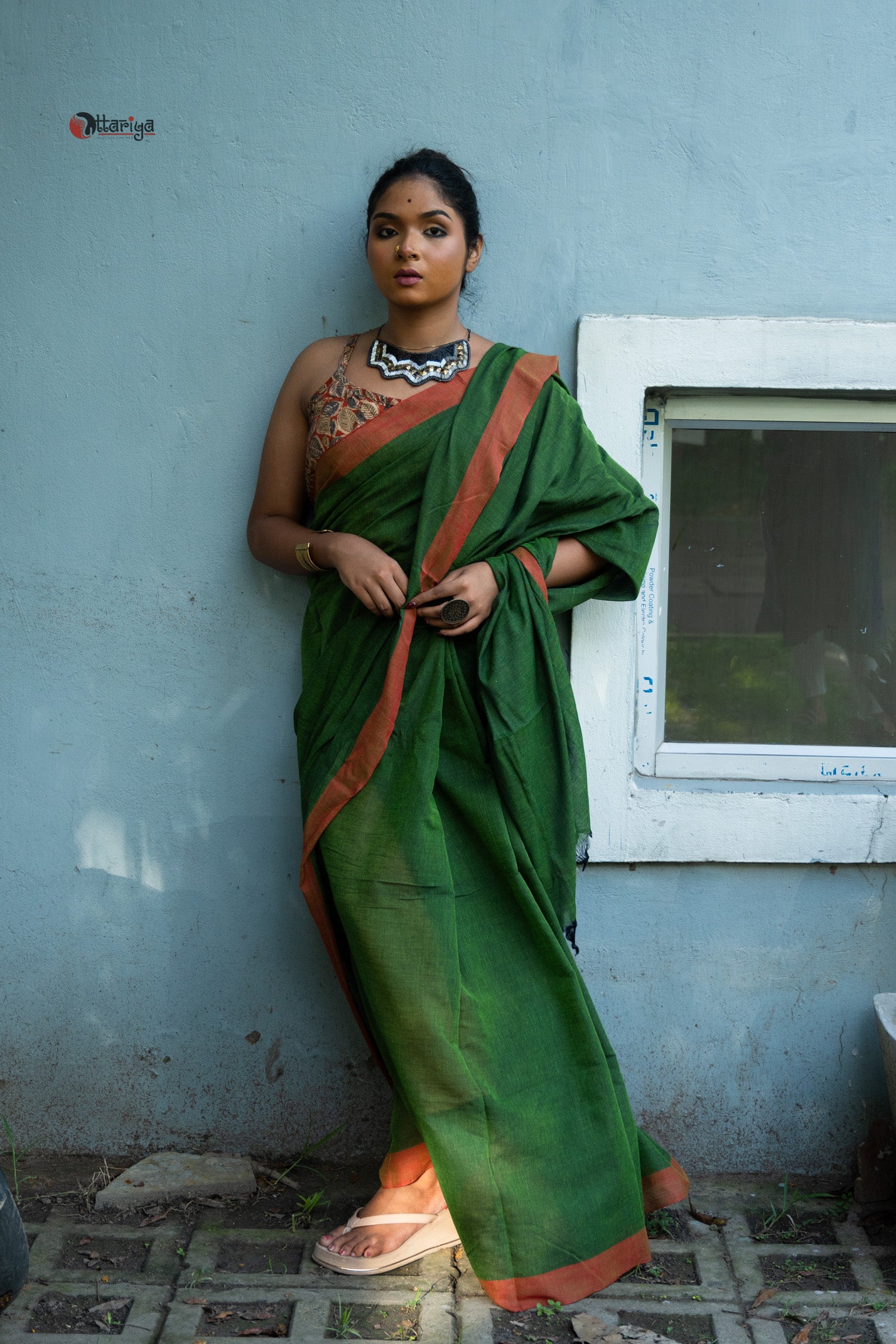 Green Handloom Cotton Saree