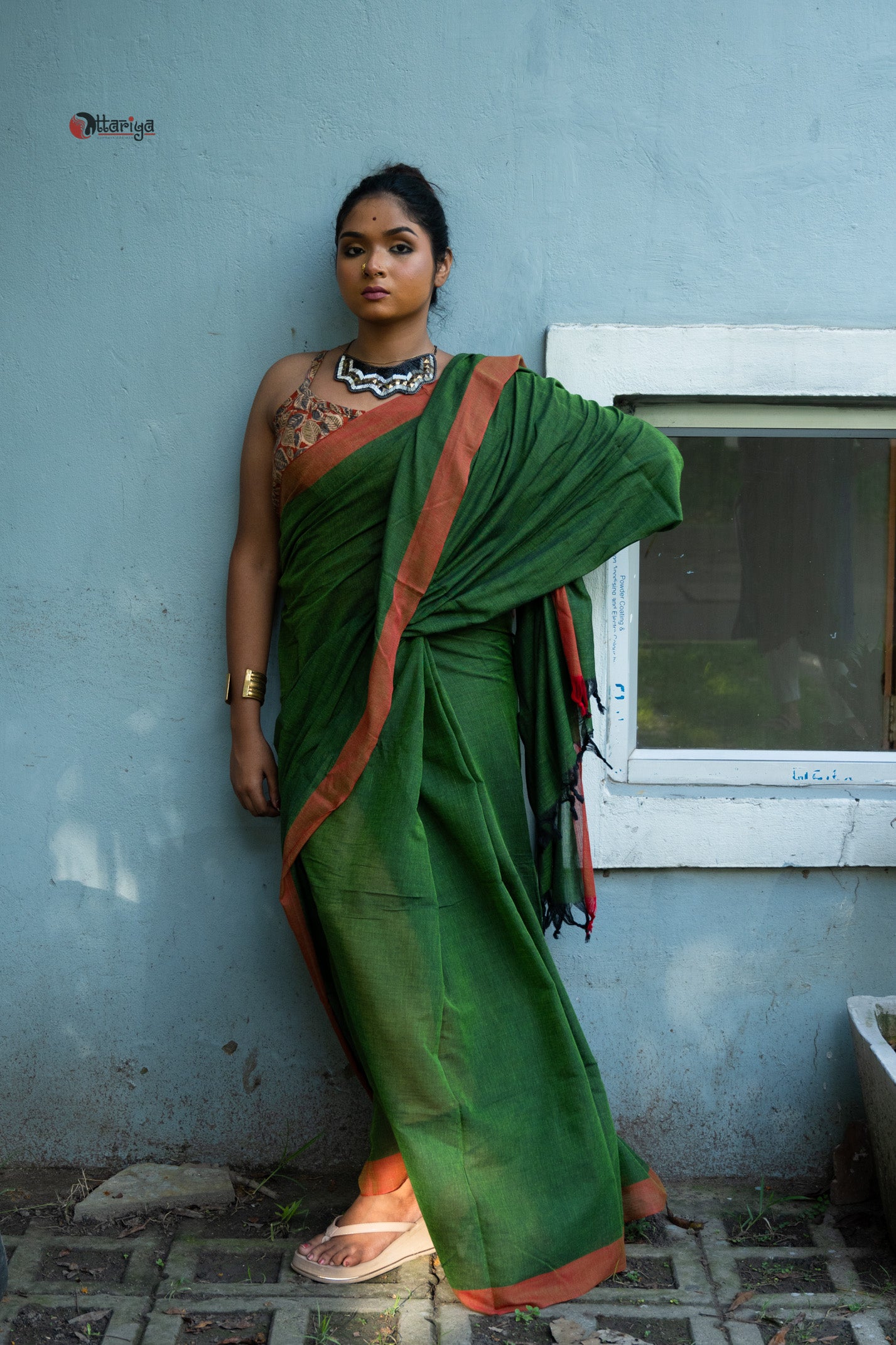 Green Handloom Cotton Saree