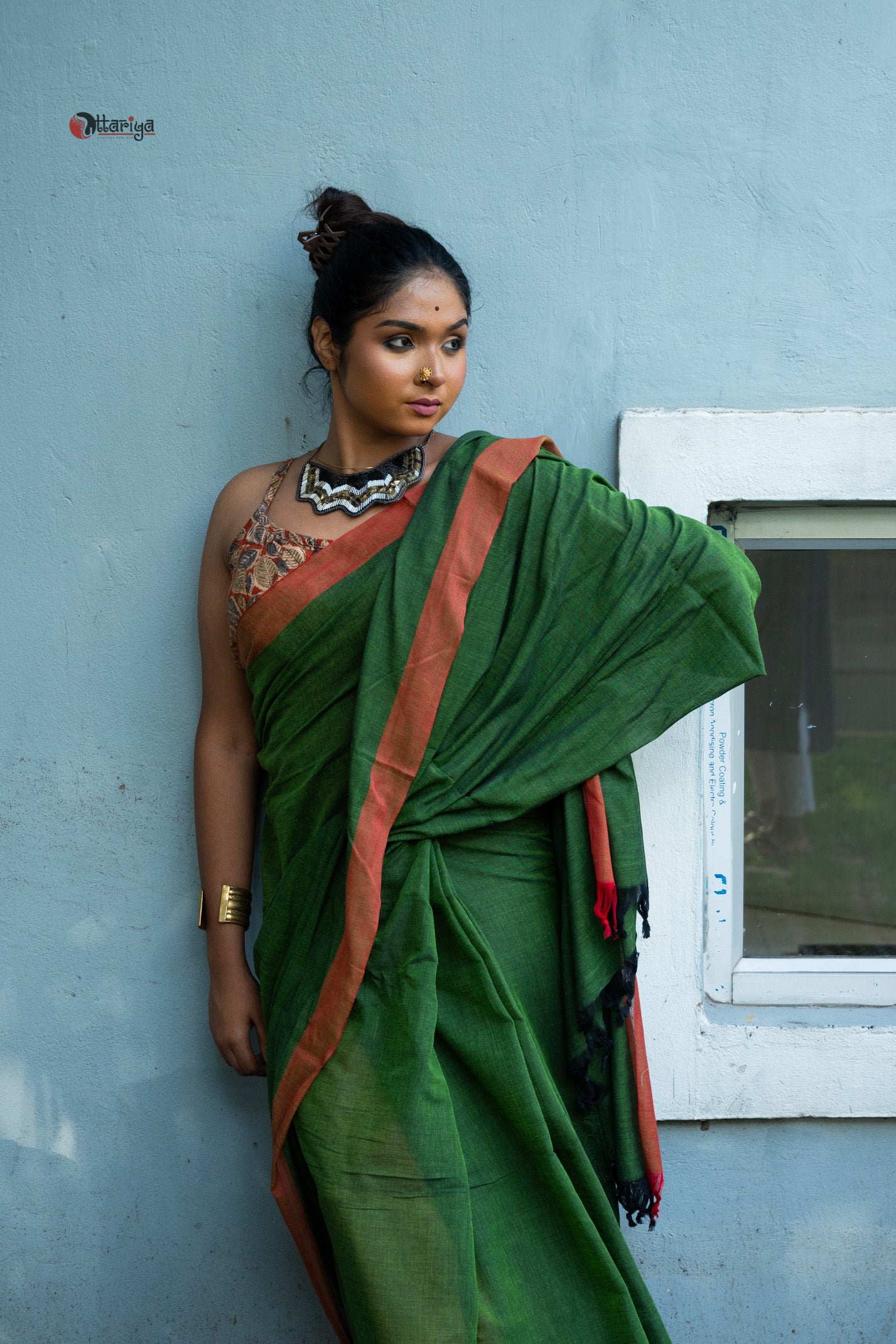 Green Handloom Cotton Saree