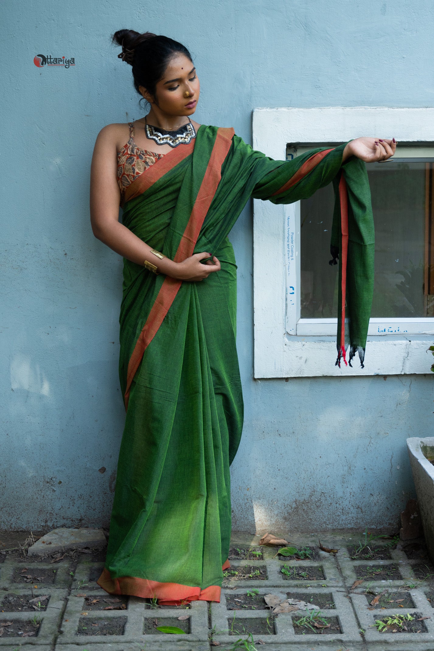 Green Handloom Cotton Saree