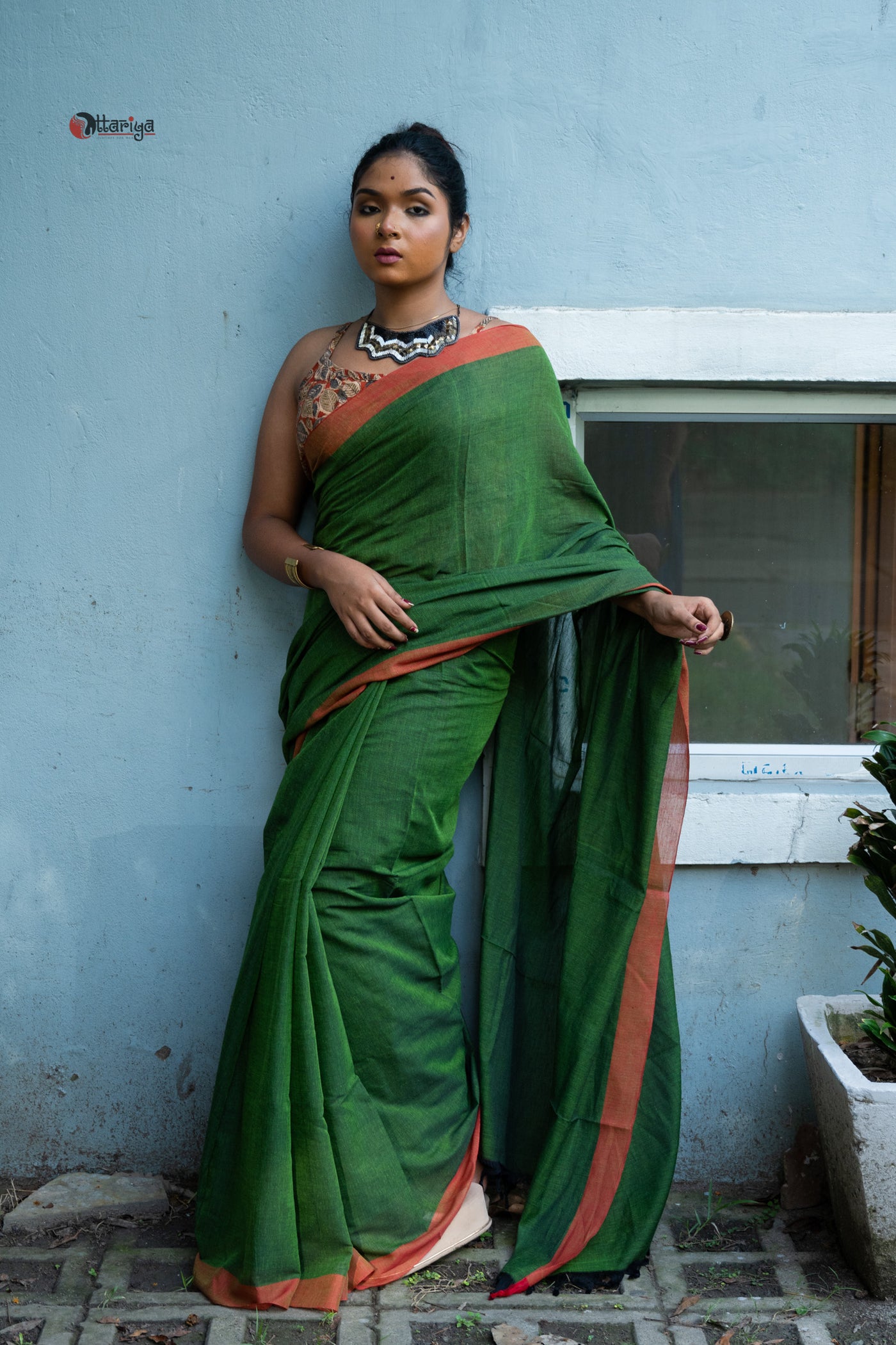 Green Handloom Cotton Saree