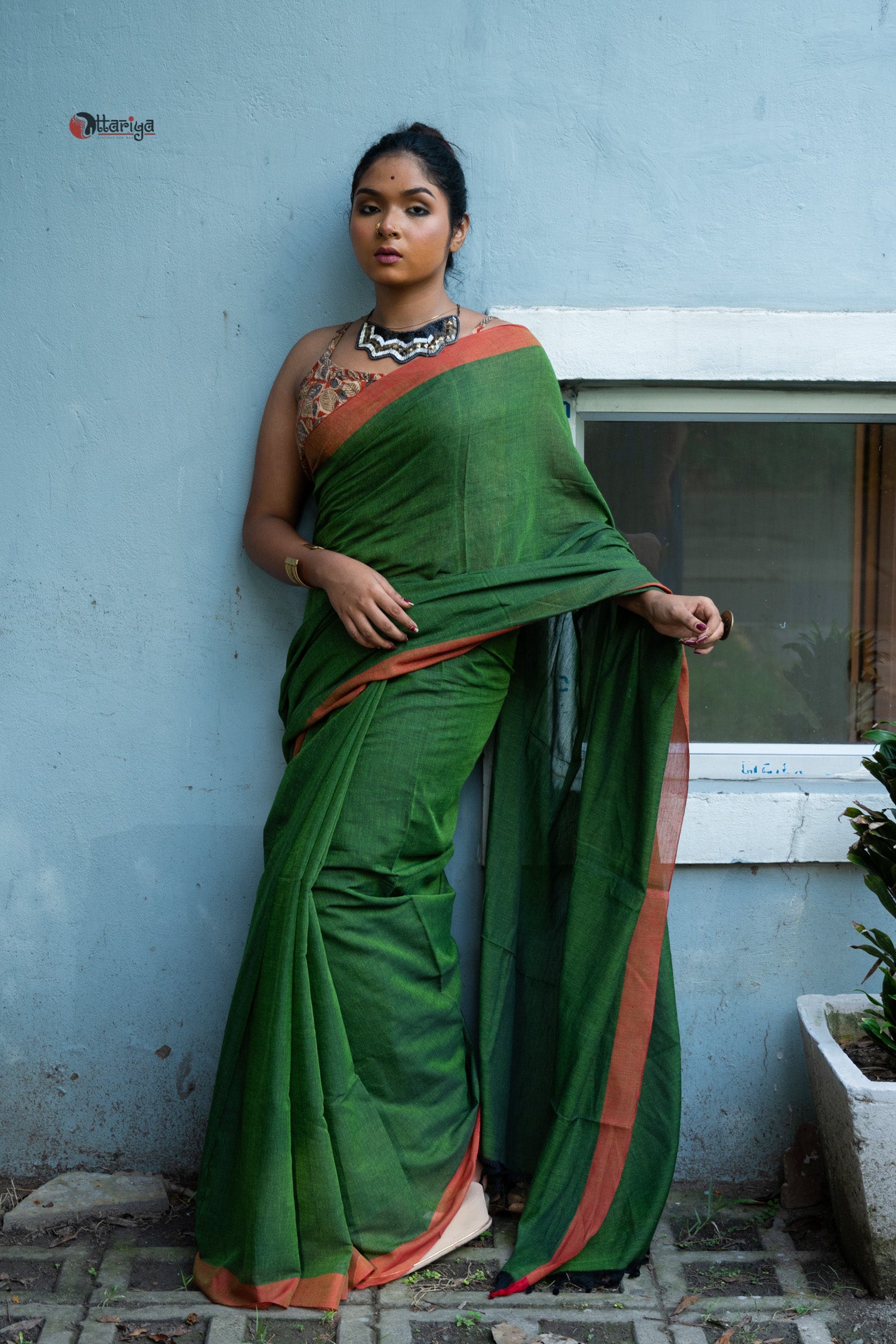 Green Handloom Cotton Saree