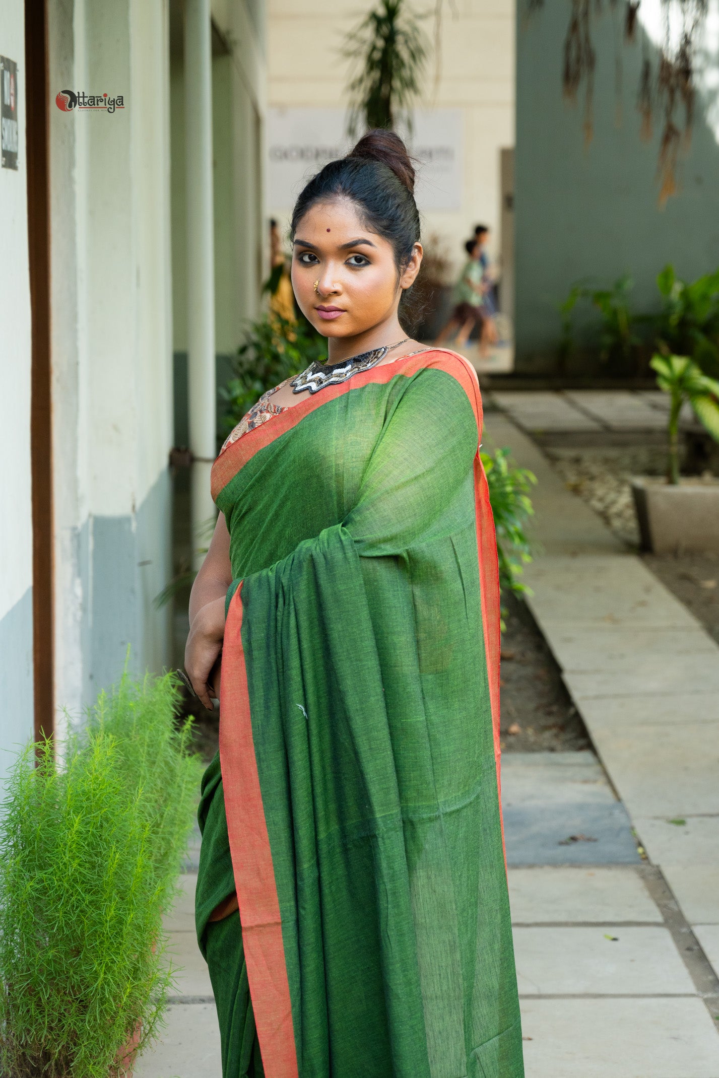 Green Handloom Cotton Saree