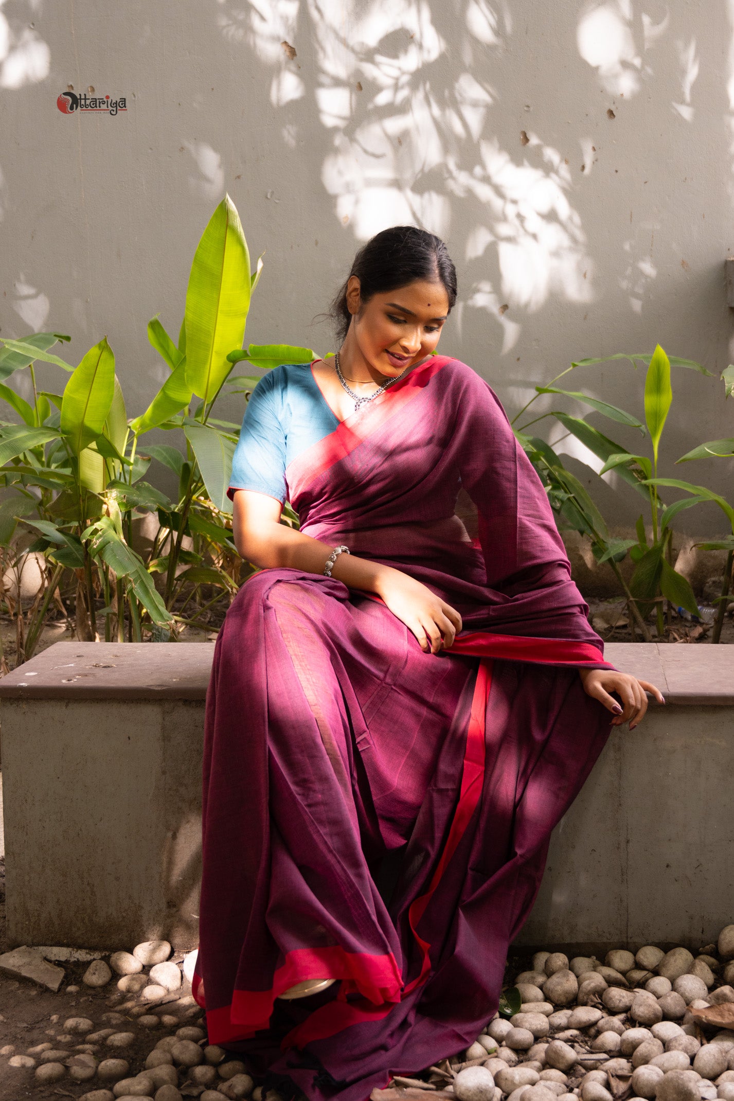 Purple dreamy cotton saree