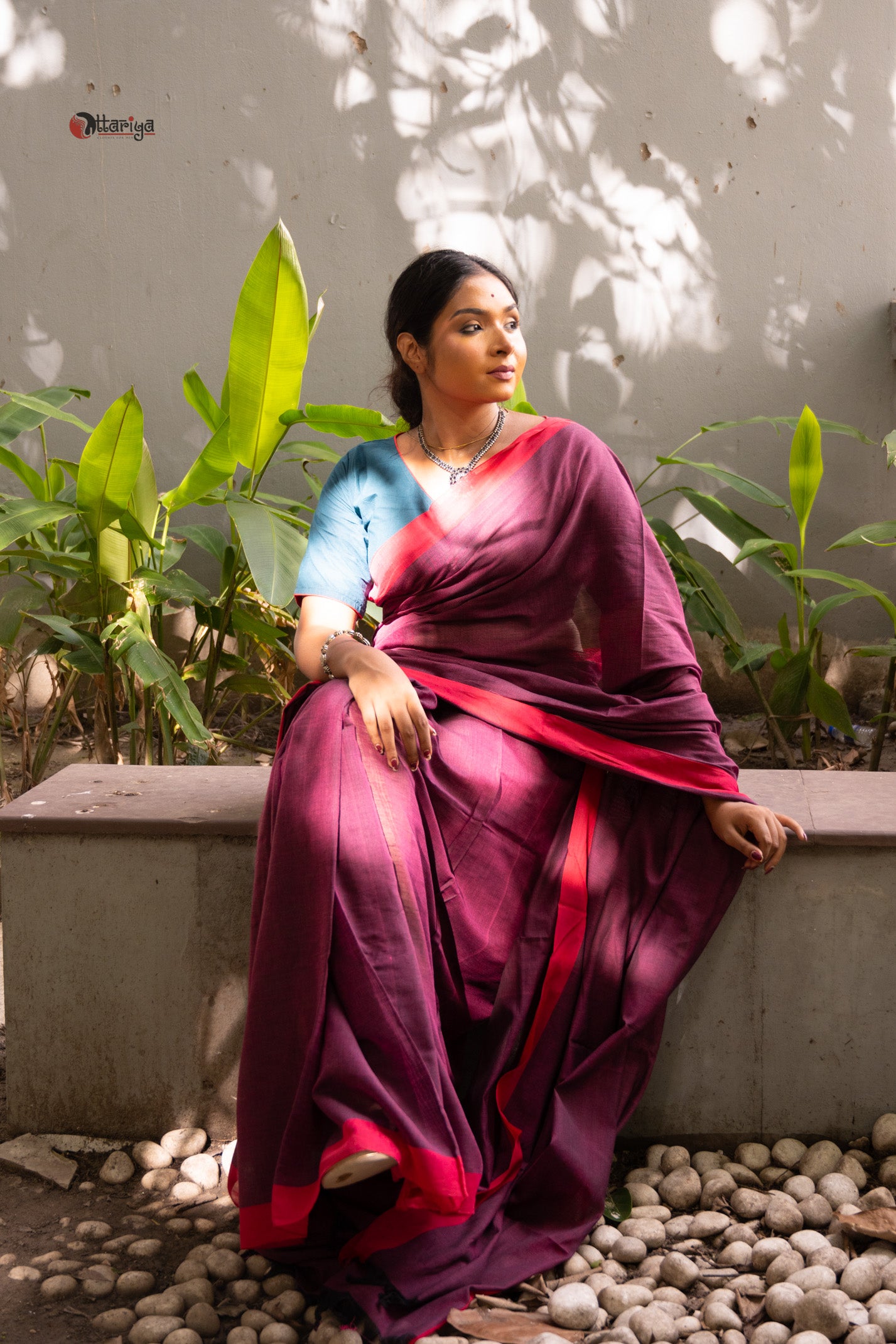 Purple dreamy cotton saree