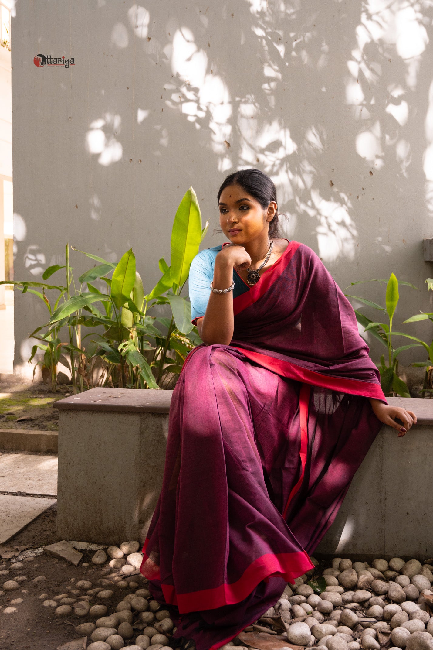 Purple dreamy cotton saree