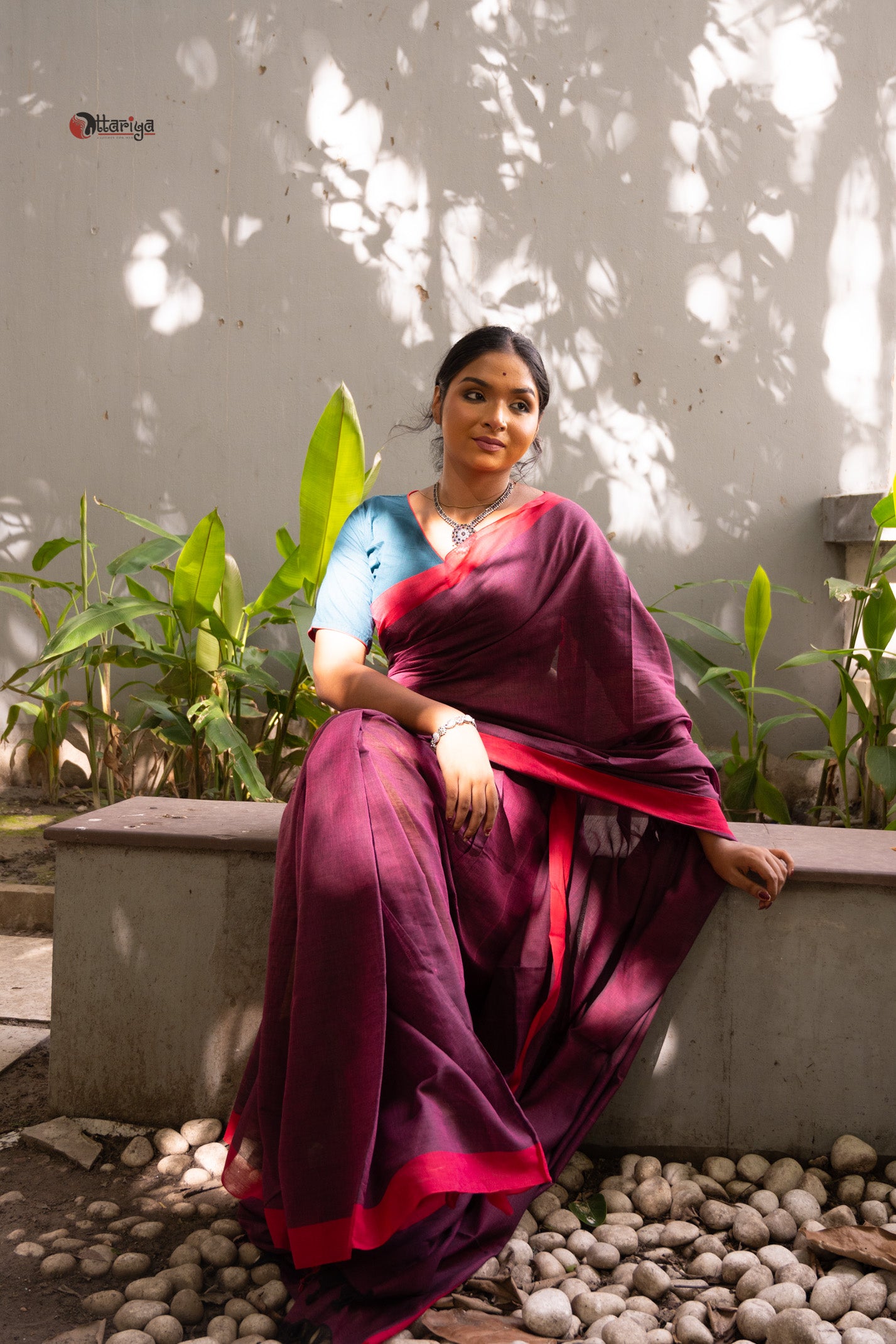 Purple dreamy cotton saree