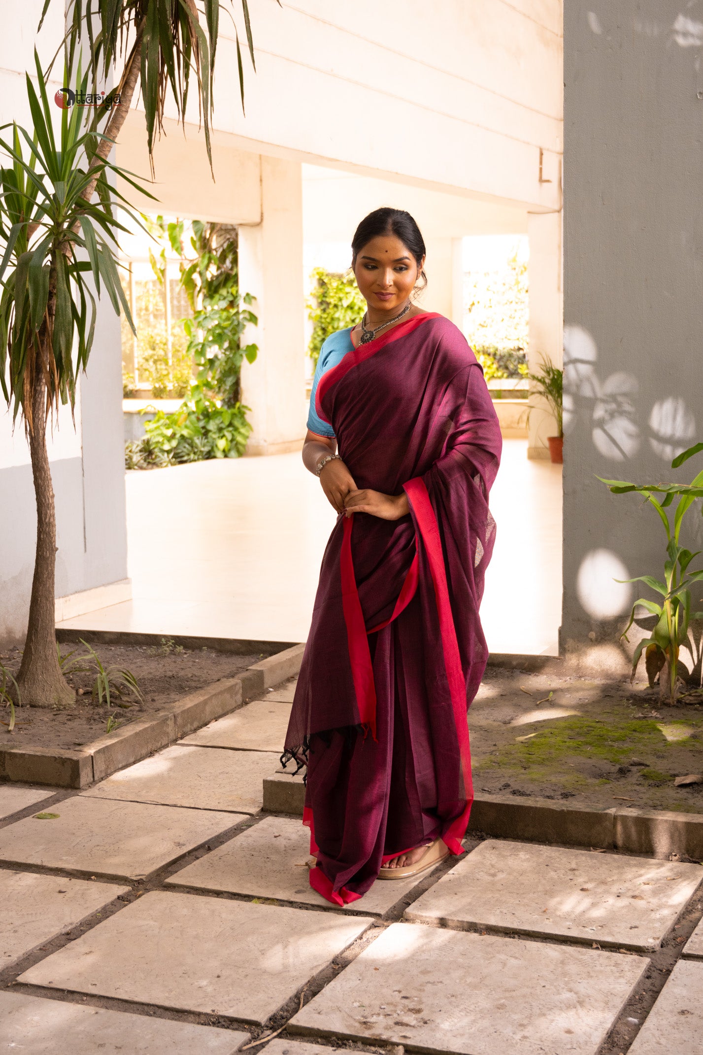 Purple dreamy cotton saree