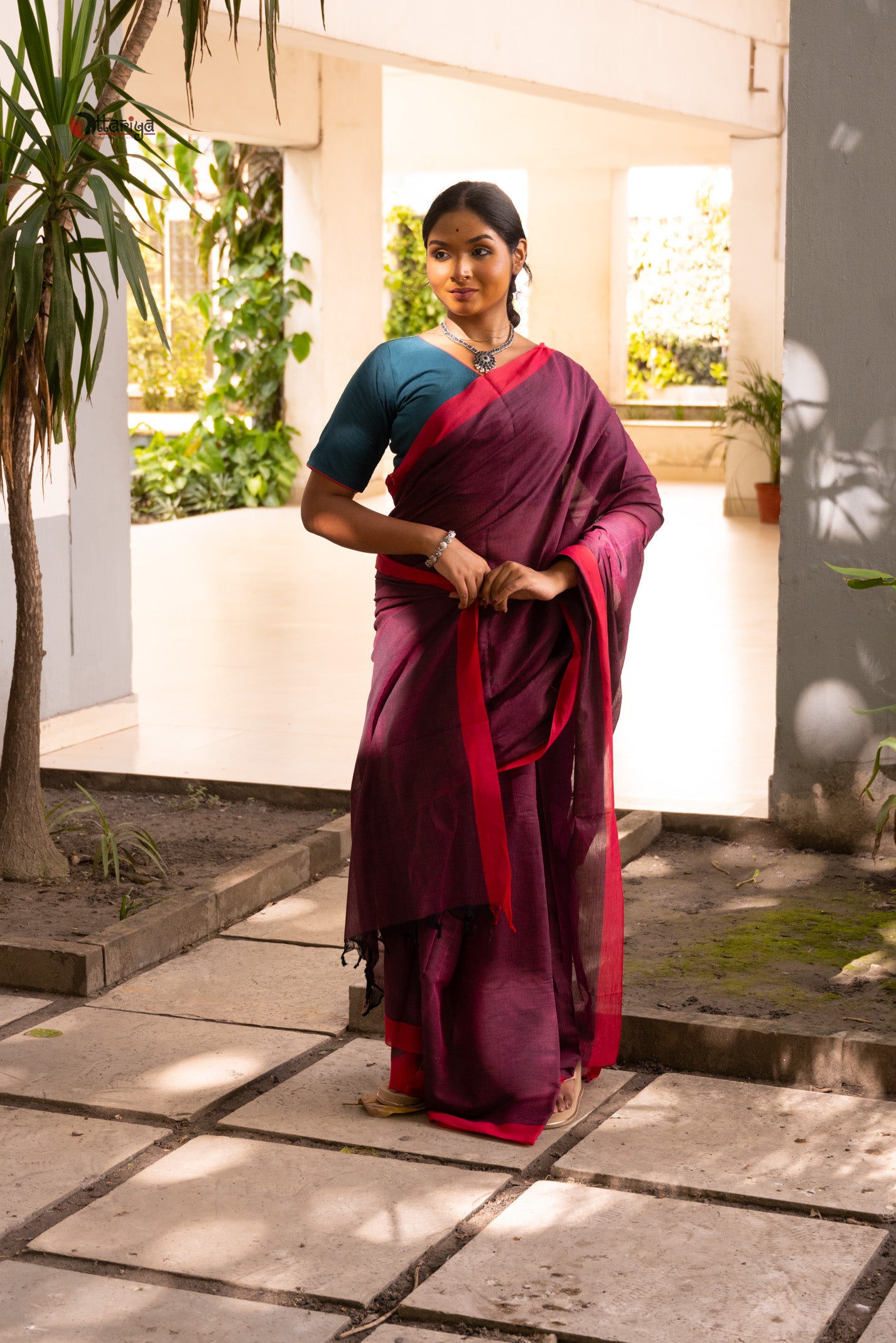 Purple dreamy cotton saree