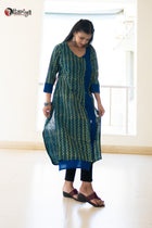 Organic Khadi Bliss Ajrakh Cotton Kurti - Uttariya