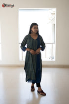 Organic Khadi Bliss Ajrakh Cotton Kurti - Uttariya