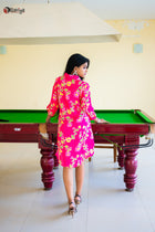 Petal‑Pink Posy Maslin Floral Print Dress - Uttariya