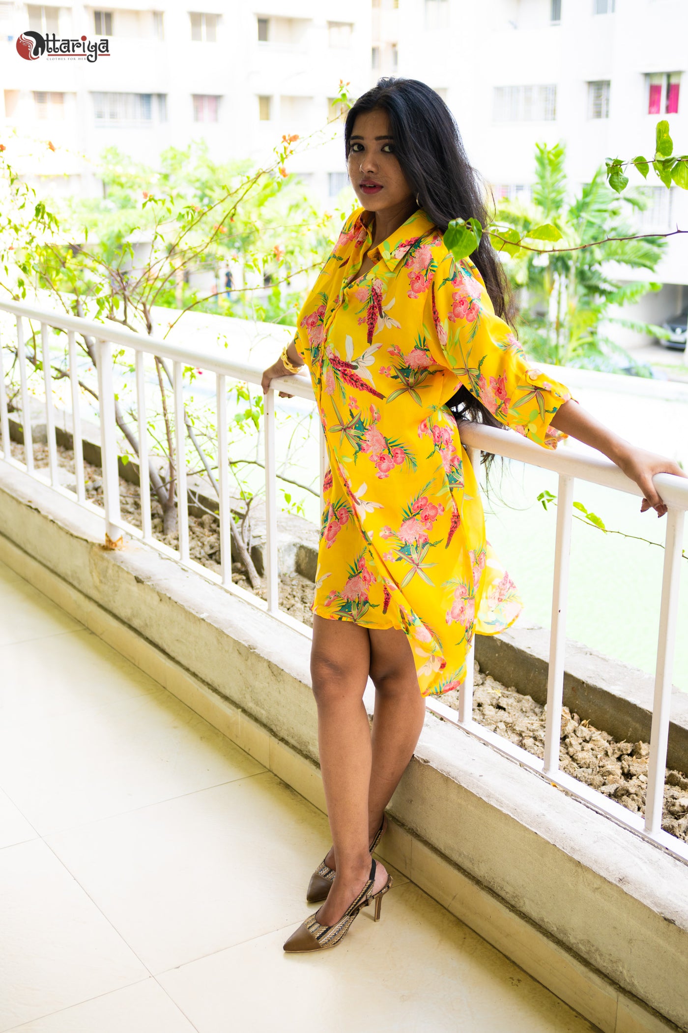 Sunehri Saaj Printed Maslin Silk Dress - Uttariya