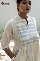 Swan White Grace Embroidered Cotton Dress - Uttariya