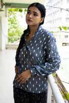 Dove Grey Drape Co Ords Set - Uttariya