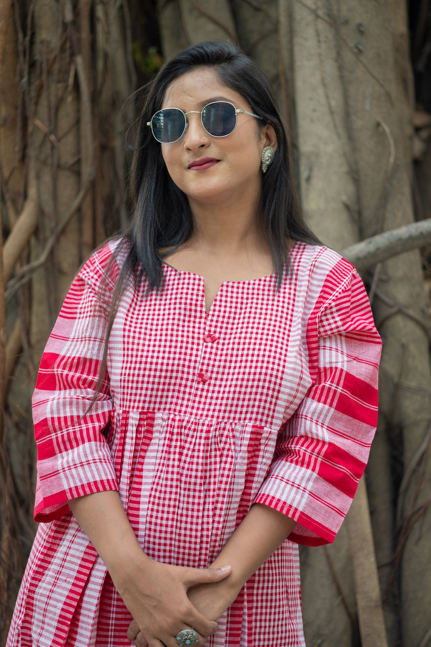 Bahar Gamcha Dress - Uttariya