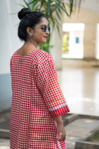 Laal Ghungroo Gamcha Dress - Uttariya
