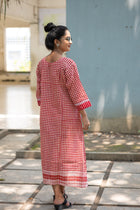 Laal Ghungroo Gamcha Dress - Uttariya
