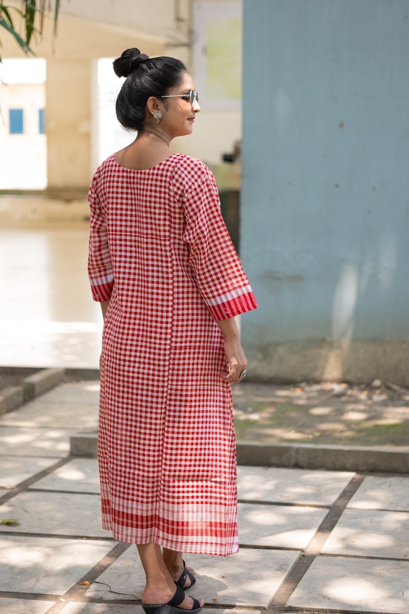 Laal Ghungroo Gamcha Dress - Uttariya