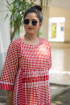 Laal Ghungroo Gamcha Dress - Uttariya