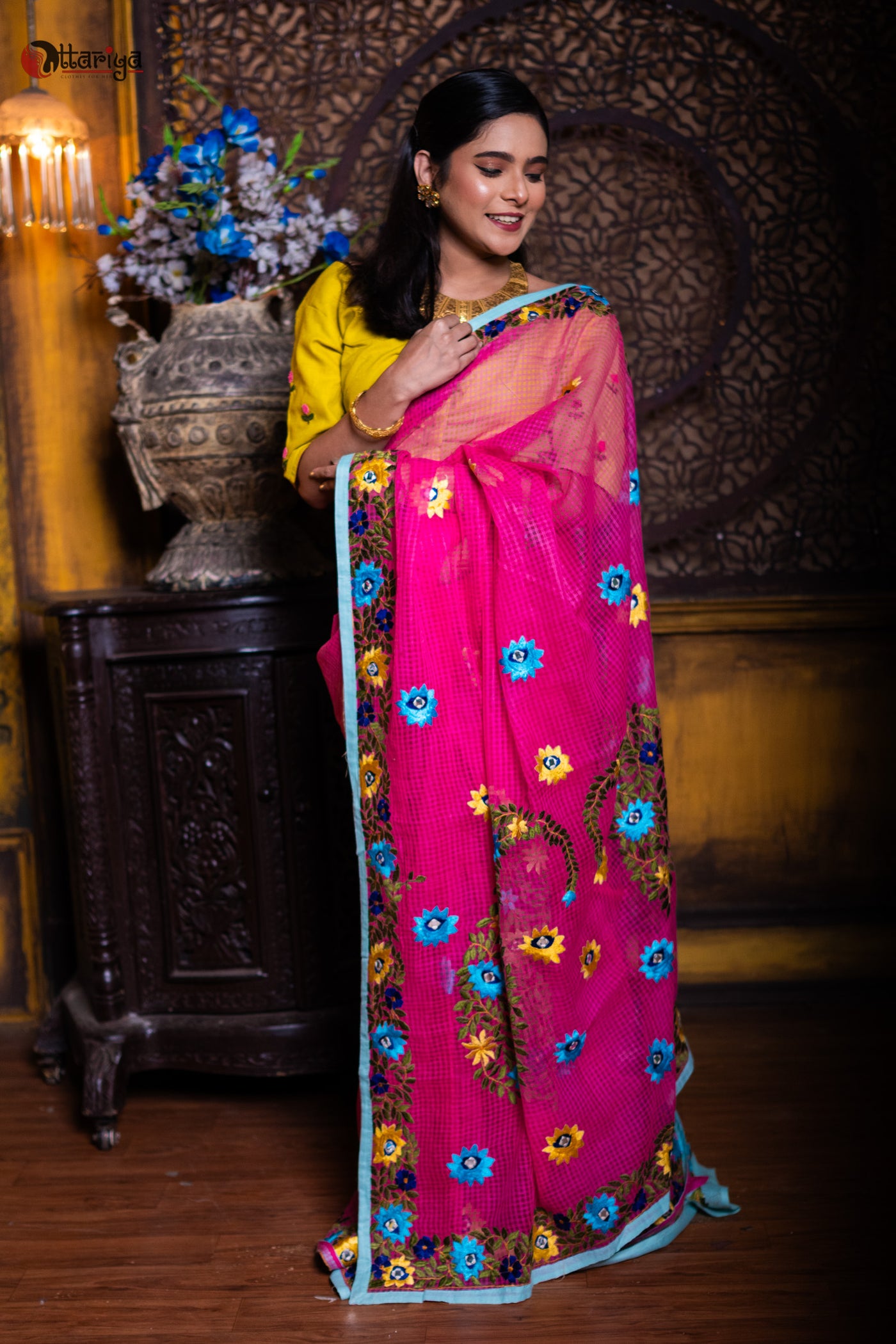 Royal Azure Kahiwari Saree - Uttariya