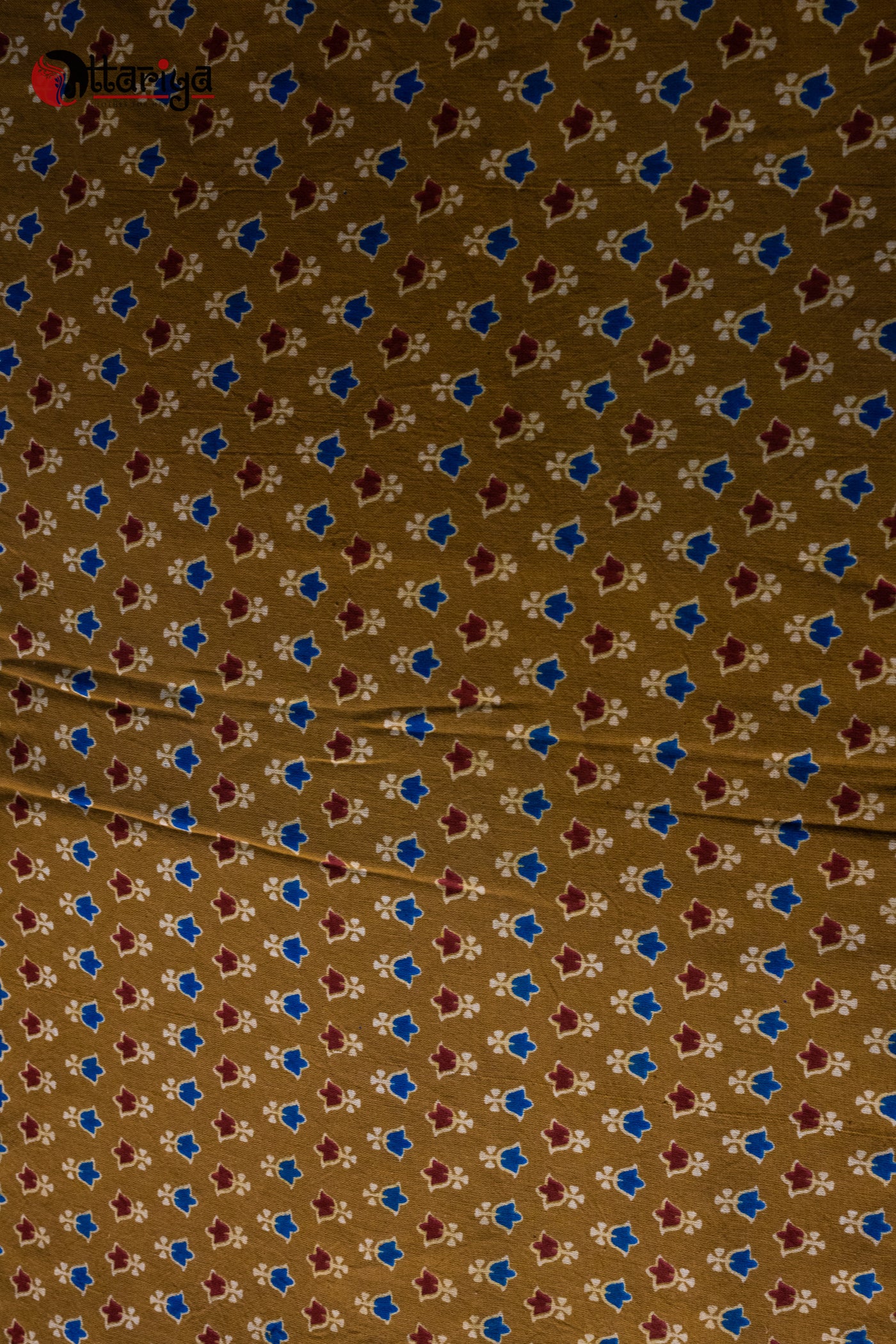 Yellow  Ajrakh FAbric - Uttariya