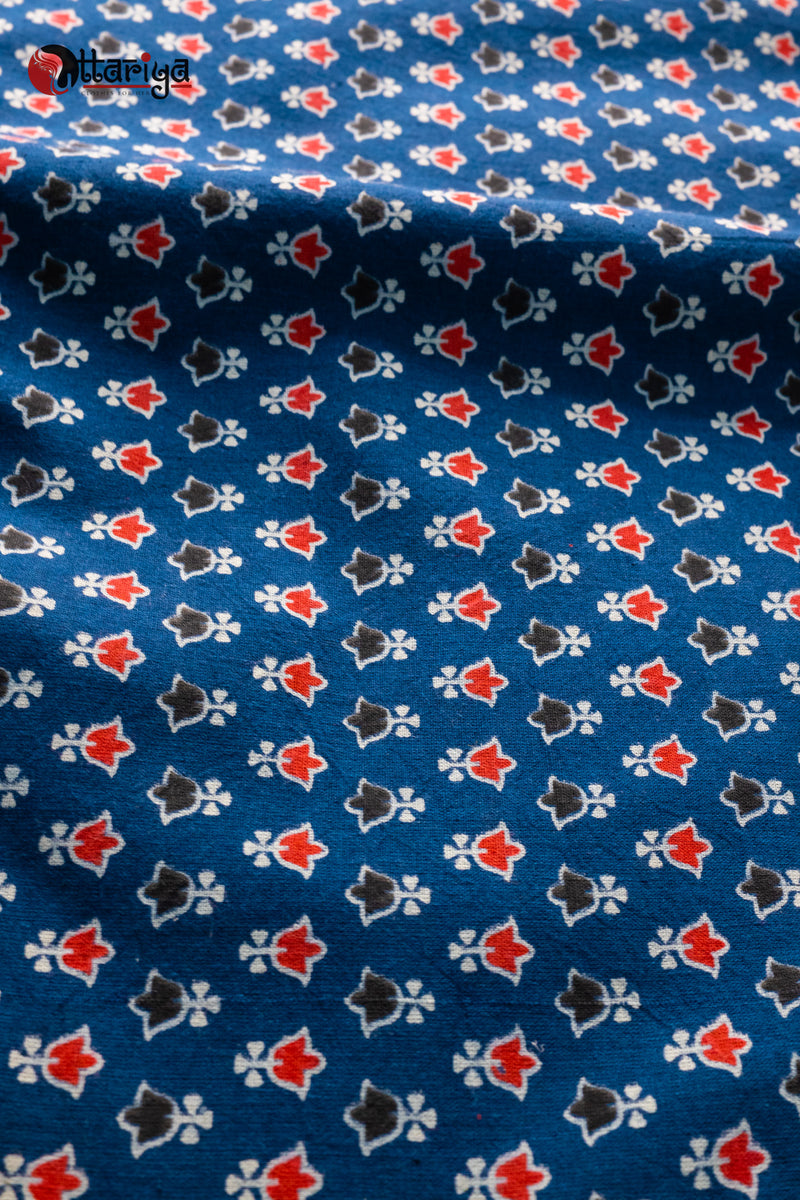 Blue Chalk Ajrakh Fabric