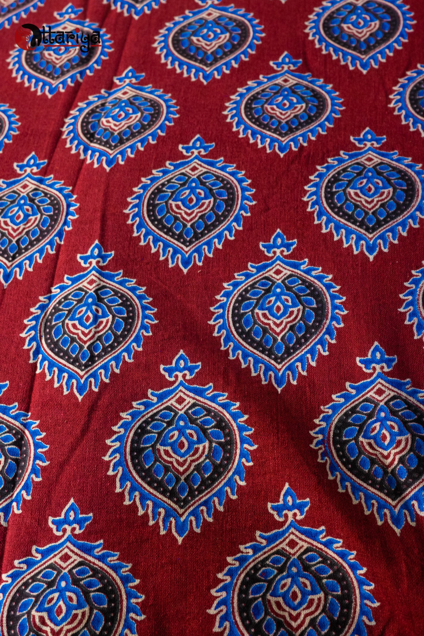 Maroon Ajrakh FAbric