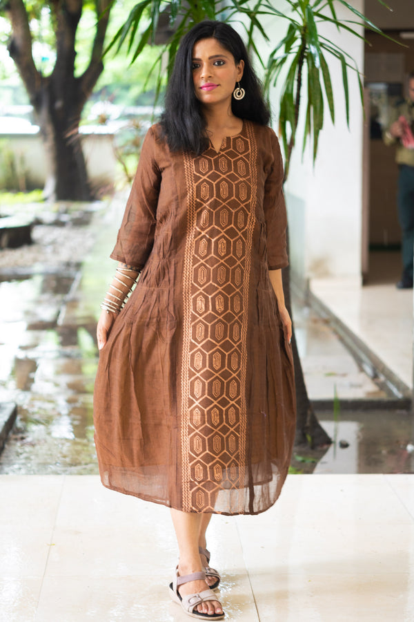Chandan French Knot Mul Cotton Dress