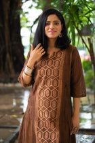Chandan French Knot Mul Cotton Dress - Uttariya