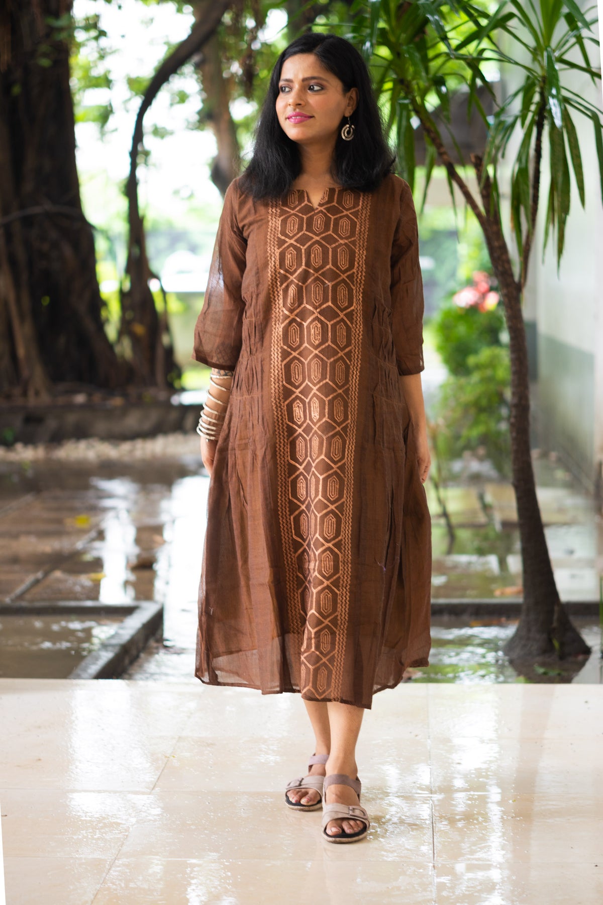 Chandan French Knot Mul Cotton Dress - Uttariya