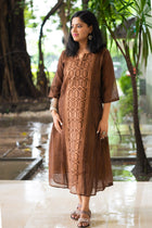 Chandan French Knot Mul Cotton Dress - Uttariya