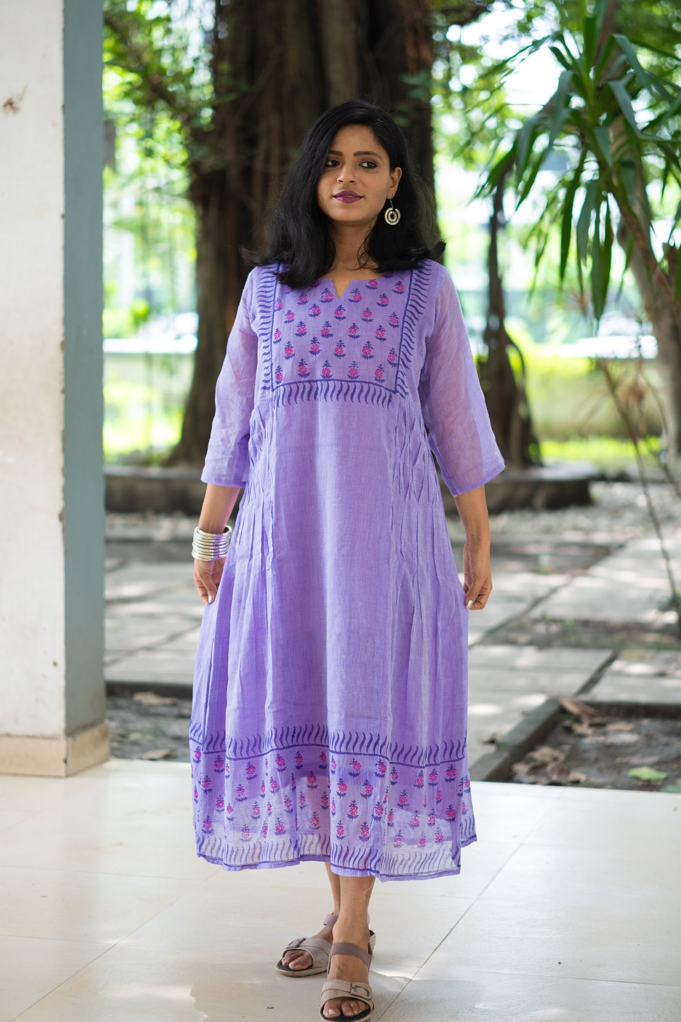 Oparajita French Knot Mul Cotton Dress