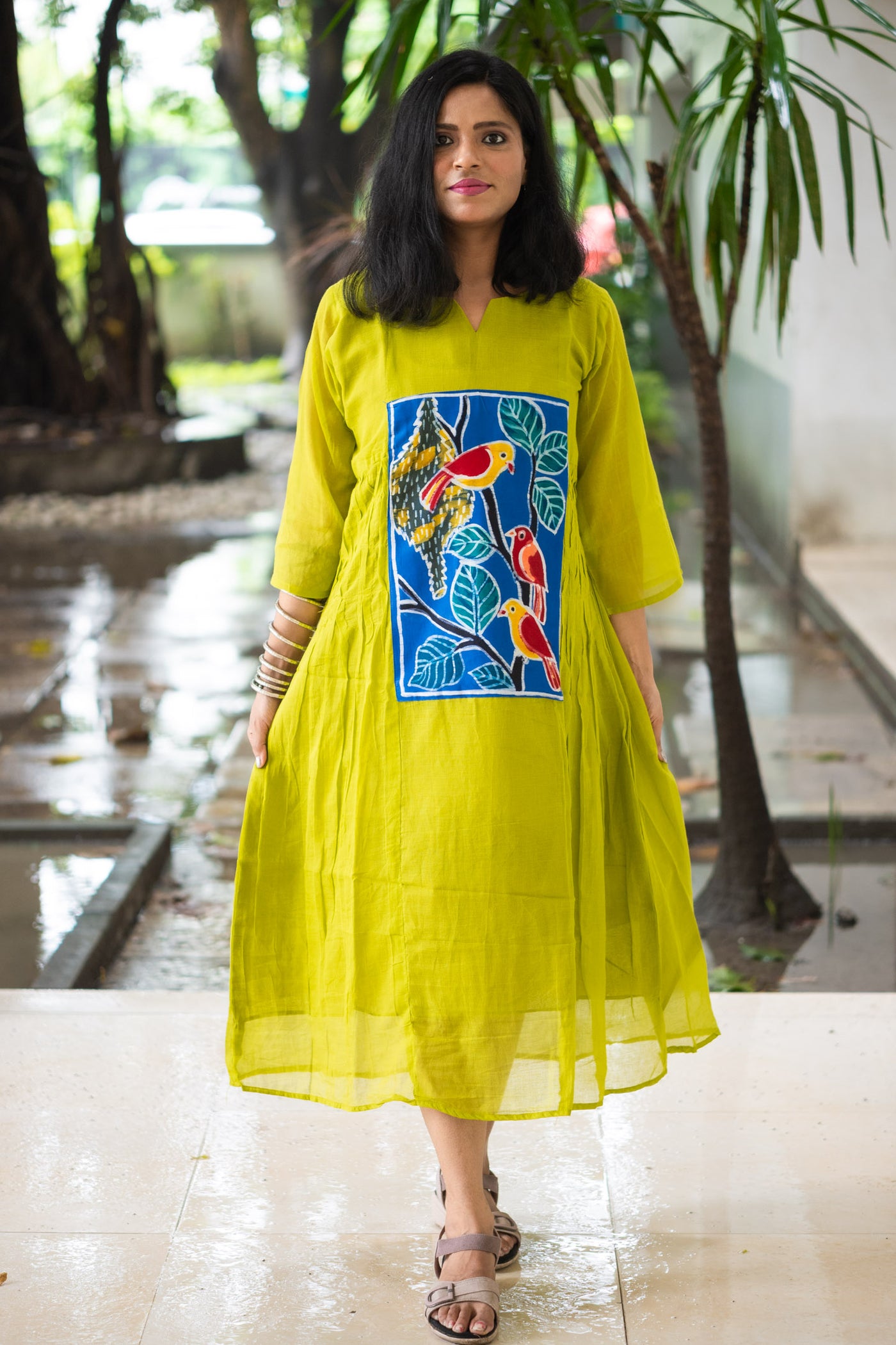 Panchi French Knot Mul Cotton Dress