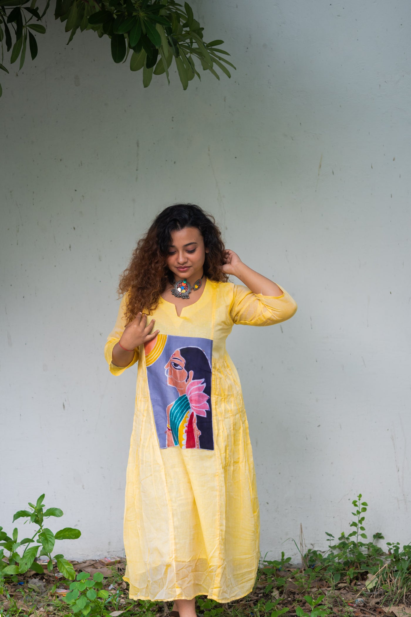 Holud Pakhi Dress
