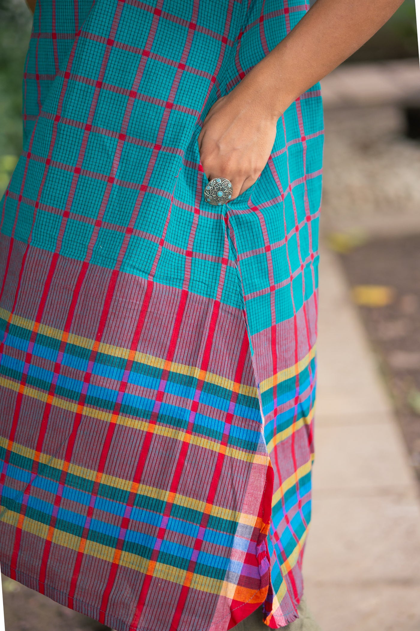 Moyuri Gamcha Weave Shift Dress