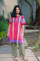 Abeer Gamcha Weave Tunic Dress