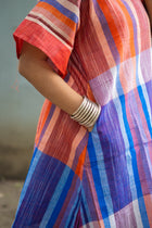 Gamcha Handloom Dress-Kurta — Multicolor Check - Uttariya