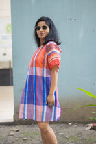 Gamcha Handloom Dress-Kurta — Multicolor Check - Uttariya